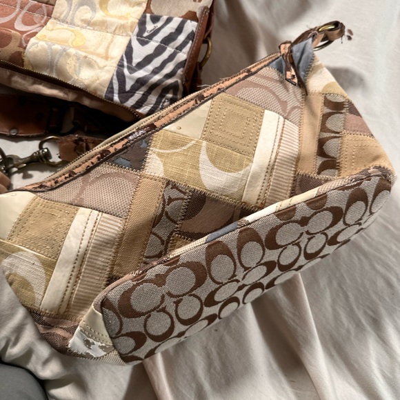 Coach Patchwork Vintage Brown Shoulder Bag Set Of 3 Rough Condition Y2K 90s 2000 - Picture 15 of 16